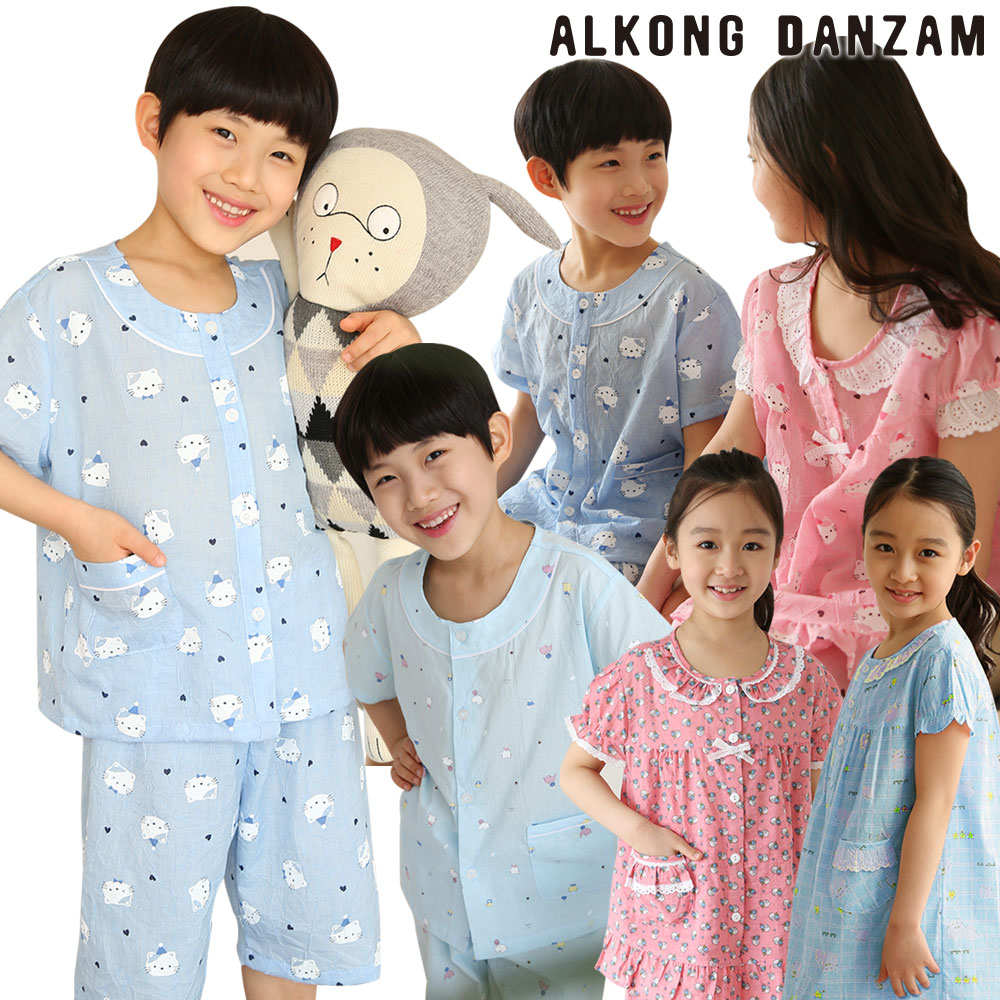 알콩단잠 국내생산 유아 실내복 아동 파자마 여름 잠옷 홈웨어