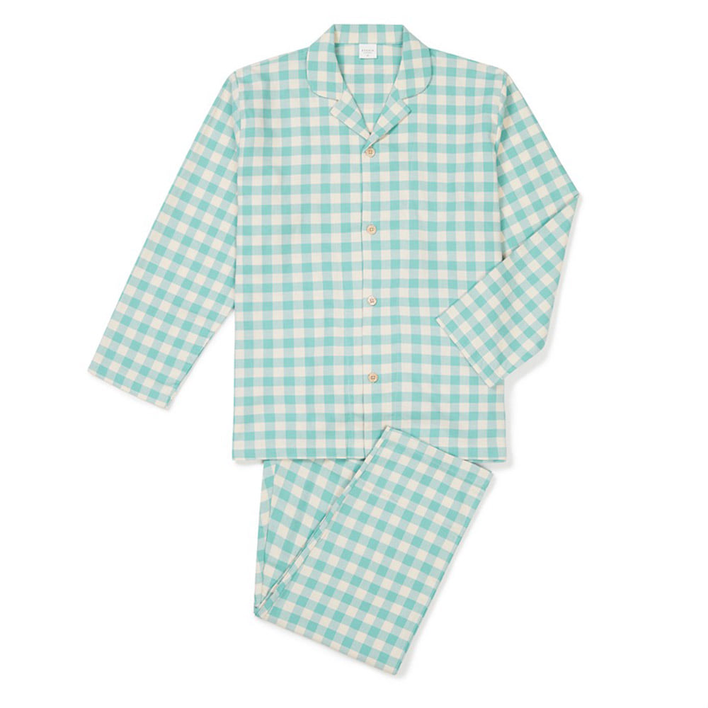 여자홈웨어 체크무늬 순면파자마 긴팔 수면잠옷 빅사이즈 실내복세트 (셔츠형)